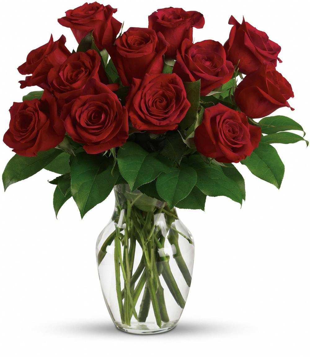 Цветы красные розы букет в вазе